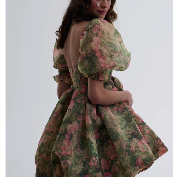 Selkie Floral Maxi Dress - Green and Pink - Picture 4 of 9